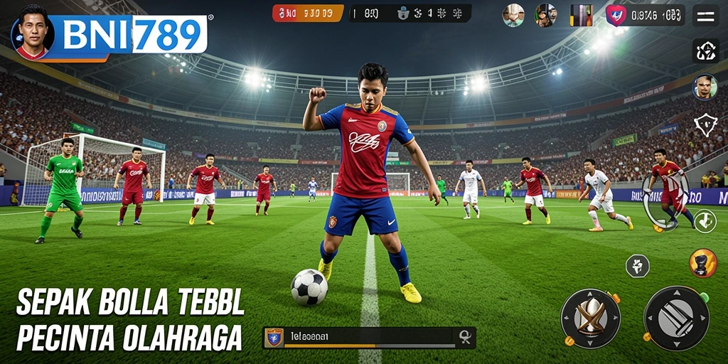 Tampilan gameplay BNI789 yang menegangkan di lapangan sepak bola.